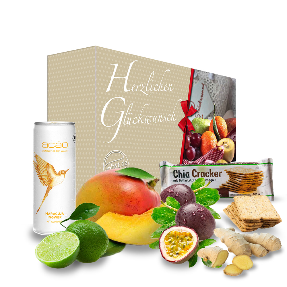 Die 'Herzlichen Glückwunsch' Maracuja Energiebox